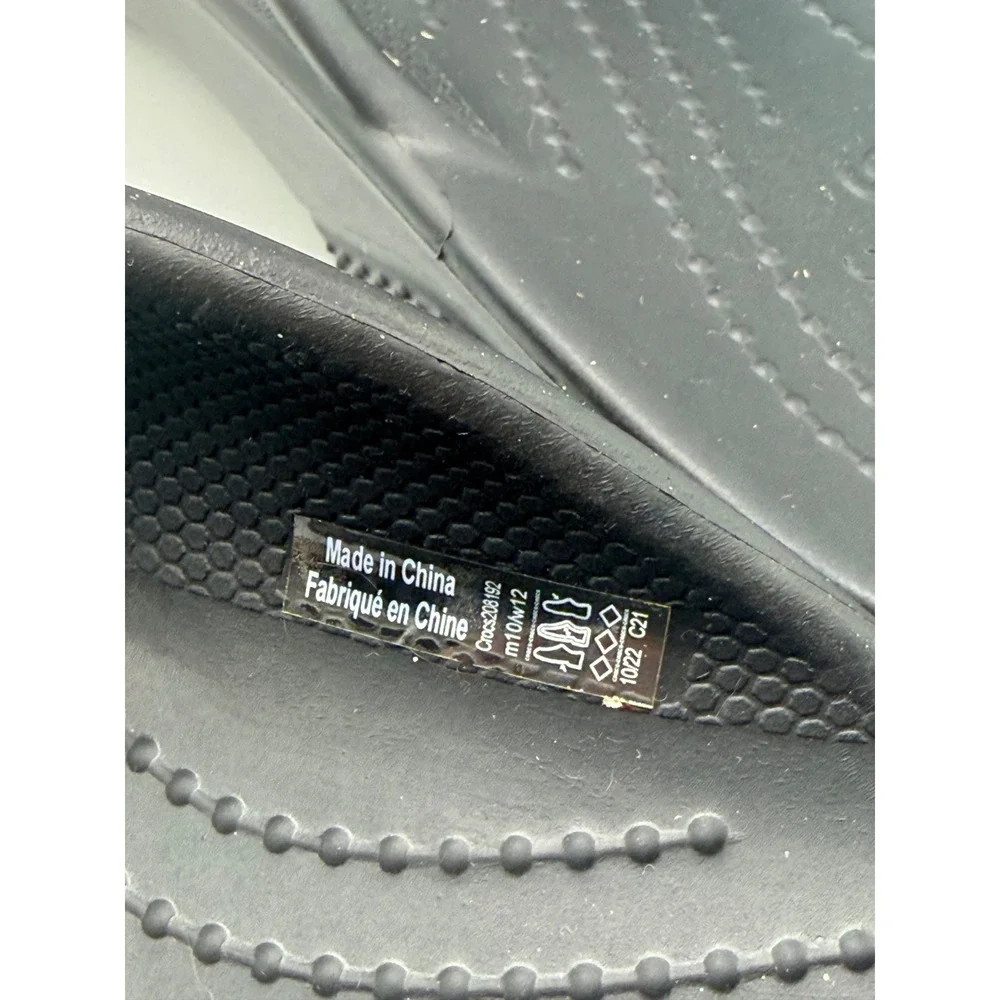 Crocs Baya II Flip Sandals Unisex M10 W12 Black New Thong Slides 208192-001